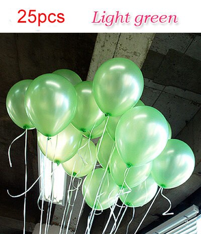 25 stks/partij Party Bruiloft Decoratie Multicolor roze witte Ballon Verdikking Peer Impulsen Gelukkige Verjaardag Feestartikelen Ballonnen: Light Green