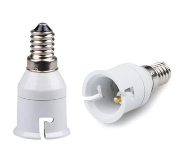 2Pcs E14 Om B22 Lamp Base Adapter, kandelaar Basis Om B22 Socket Adapter Kunt U Installeren B22 Lampen In E14 Socket
