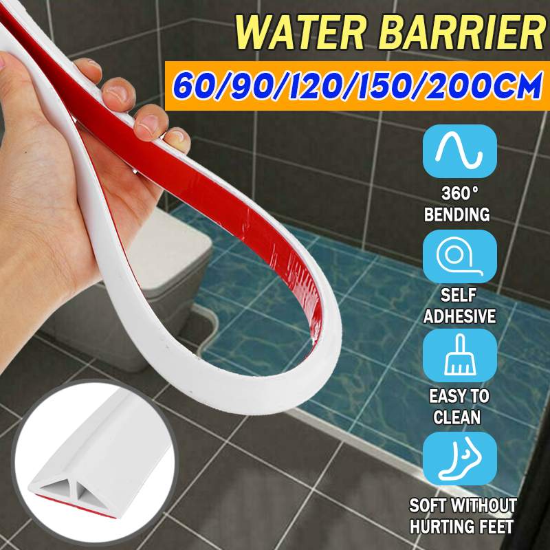 Bathroom Water Stopper Water retaining strip Bendable Bathroom door washing machine Shower Threshold Water Shower Dam Barrier