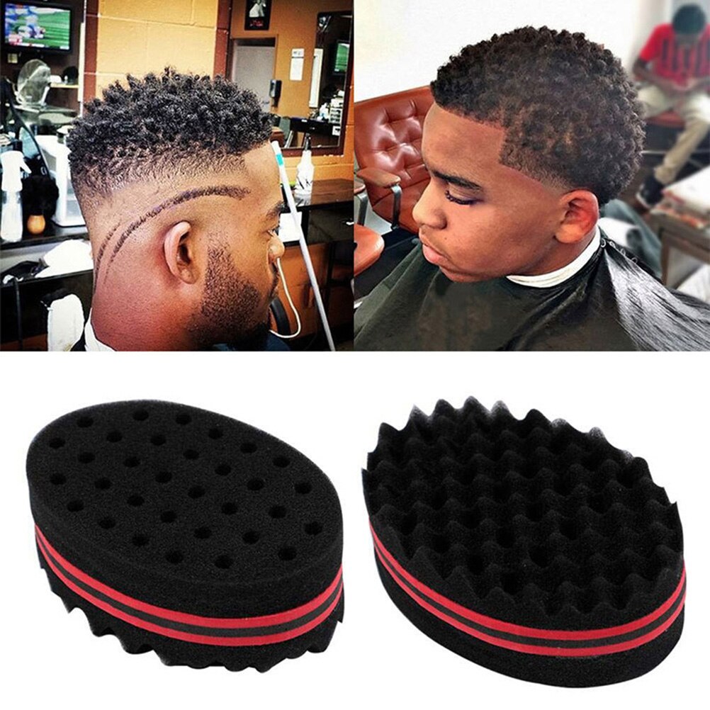 2 stk hårsvamp til krøller mænd kvinder børn barber hårbørste svamp dreads locking twist afro curl coil wave hair care tool