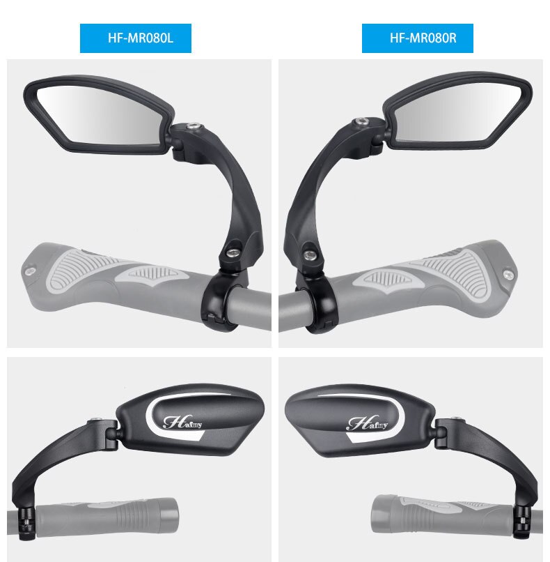 Racefiets achteruitkijkspiegel - lichtgewicht, volledig verstelbaar en trillingsvrije bolle spiegel met 9 lagen chromen coating en schokbestendige ABS-schaal voor 20 mm diameter drop bars van