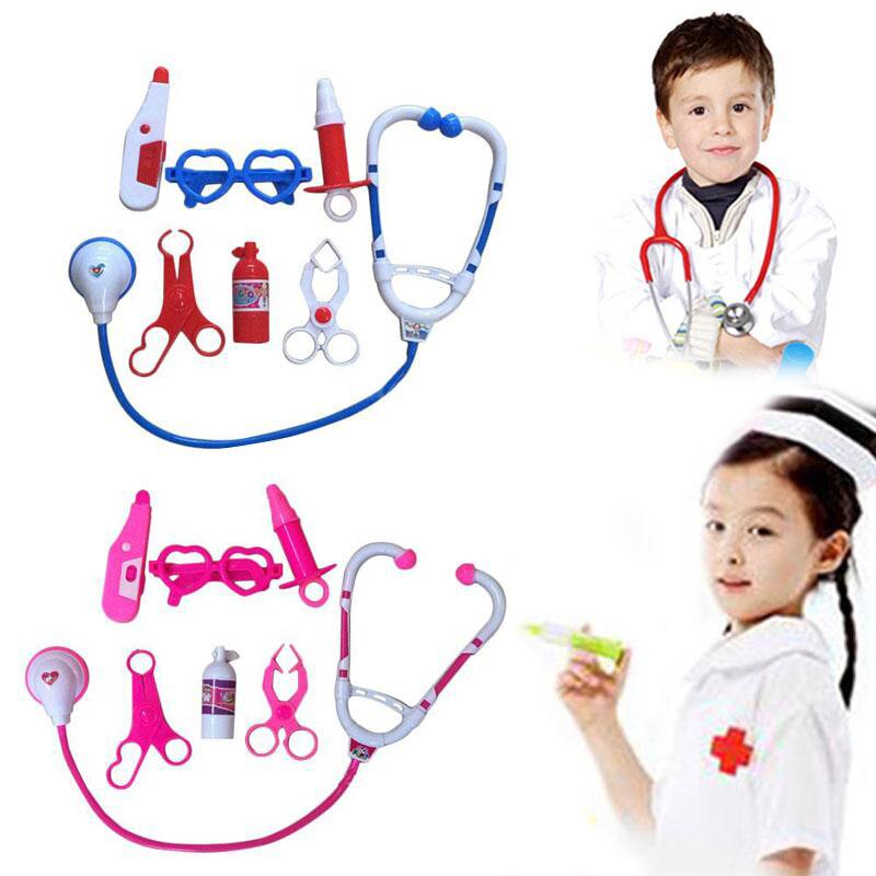 7Pcs Kids Play Doctor Game Early Educational Toys Children Simulation Hospital Pretend Doctors Kit Child Stethoscope Cosplay Toy