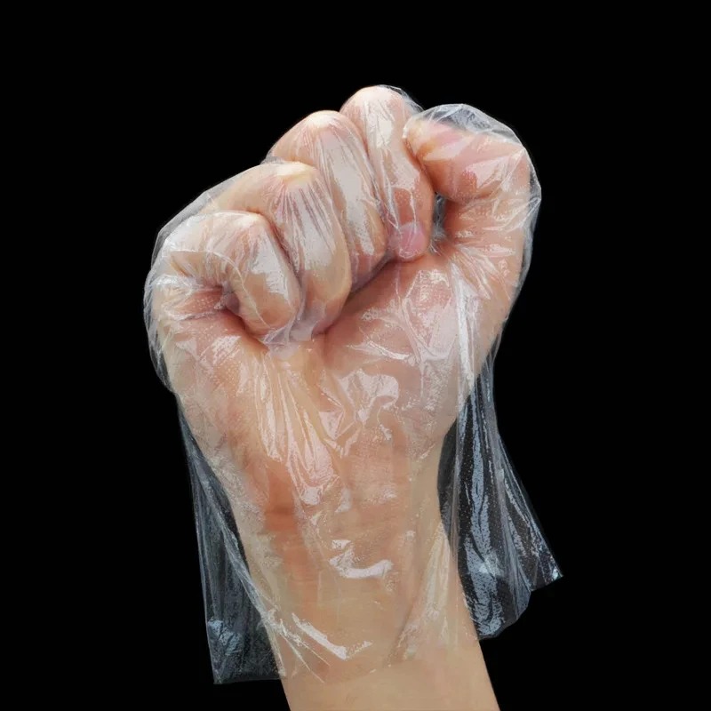 Luvas descartáveis transparentes, luvas de plástico transparentes, sem látex, preparação de alimentos, luvas seguras para cozinhar, limpeza, churrasco, coisas de cozinha