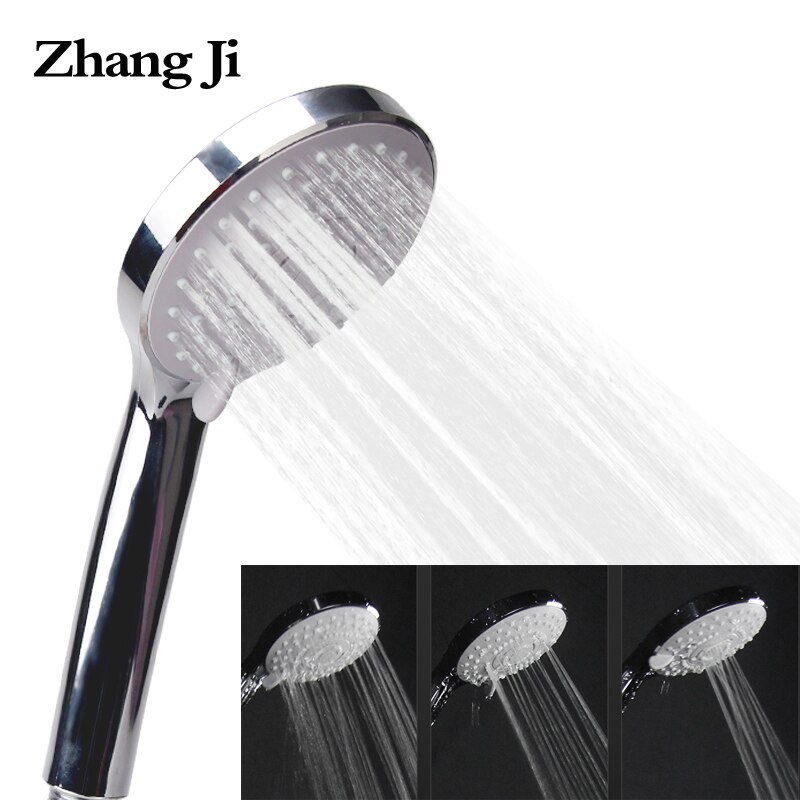 ZhangJi Verstelbare 3-Functie Badkamer douchekop verchroomd silicagel nozzle ABS plastic handheld waterbesparende douchekop
