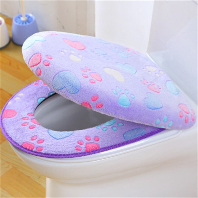 Gcroet Toiletstoelhoes Zachte Toiletzitting Kussen Warmer Wasbare