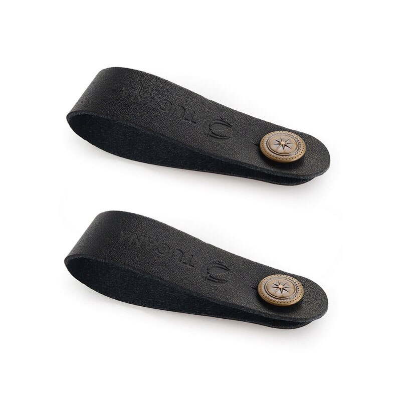 Correa de cuero para ukelele, 2 uds., botón, adaptador de bloqueo de seguridad para guitarra acústica clásica, accesorios para bajos: Negro