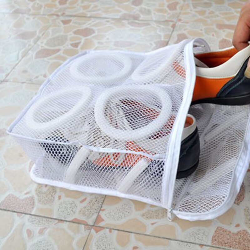 Durable Polyester Washing Shoes Mesh Net Air Bag Pouch Washing Machine Cleaner Laundry Bag Case Shoe Hanging Bag For Durable