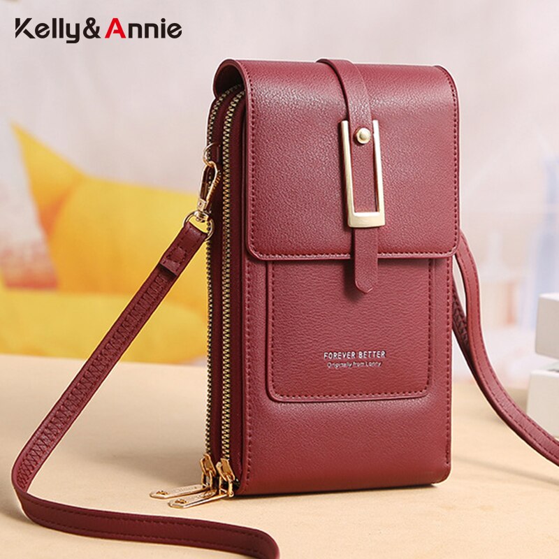 Brand Phone Shoulder Bags Women PU Leather Screen Touch Crossbody Bags Ladies Small Handbags Female
