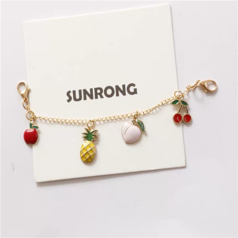 5pcs enamel cherry charm fruit for jewelry making earring pendant bracelet and necklace Christmas