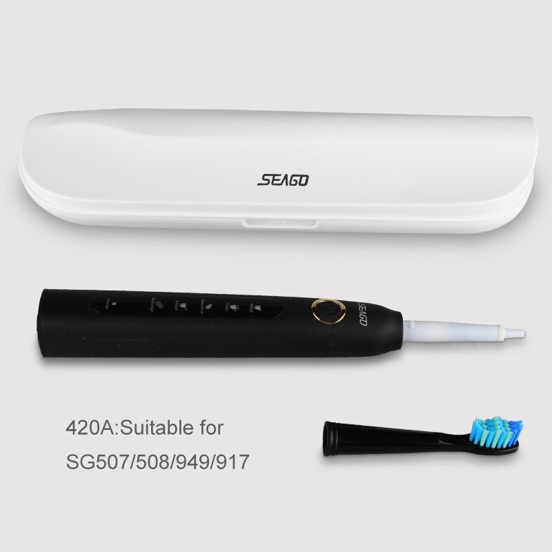 Seago bærbar rejseboks til elektrisk tandbørste udendørs elektrisk tandbørste beskyttelsesdæksel opbevaringsboks (kun rejseboks): 420d hvide