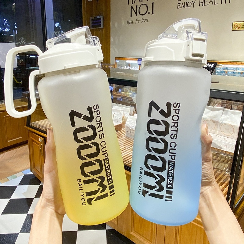 Borraccia sportiva mezzo gallone/68 una volta con cannuccia viaggi tutto&#39;aperto arrampicata bottiglie d&#39;acqua per biciclette tazze da palestra