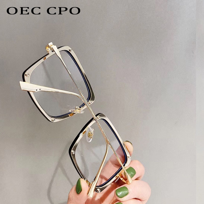 OEC-Verwaltung CPO Damen Platz Gläser Rahmen Frauen Trend Transparente Gläser Rahmen Männer Klare Gläser Brillen 0630