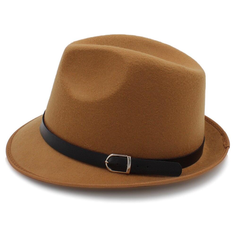 Dad Men's Chapeu Feminino Hat For Gentleman Gentleman Winter Autumn Wool Church Felt Fedora Homburg Jazz Hat Size 58CM