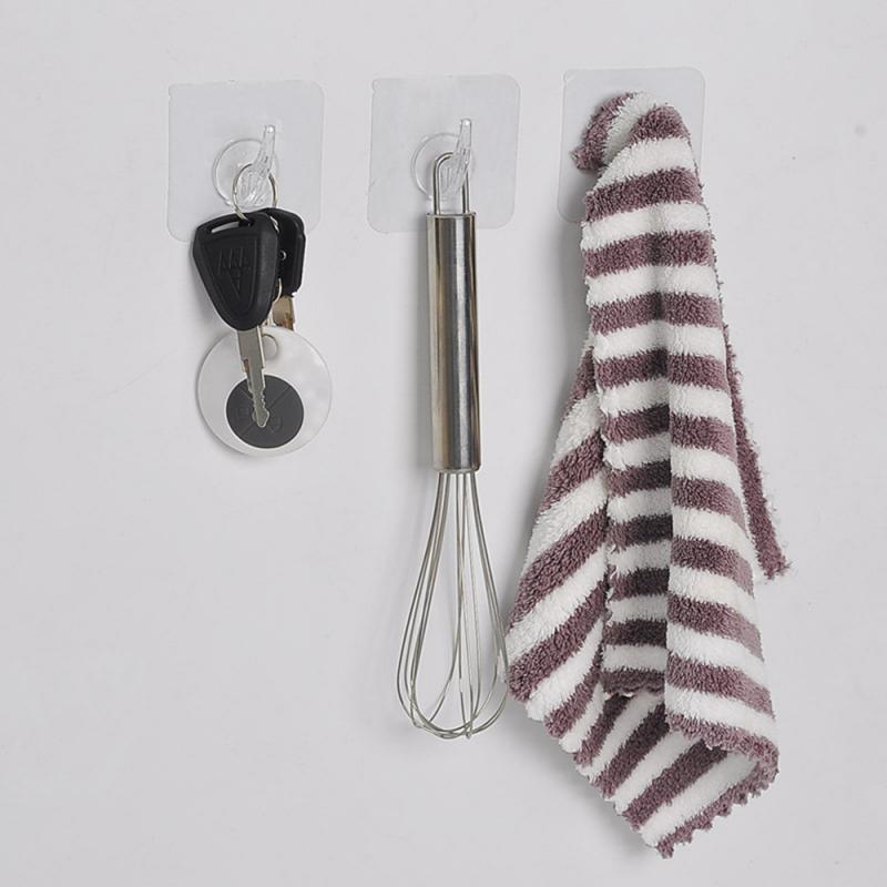 Strong Adhesive Wall Hook Kitchen Bathroom Seamless Invisible Mini Waterproof Transparent Storage Hook