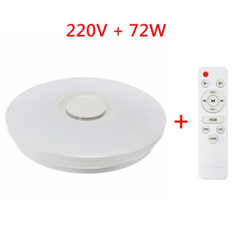 LED Wireless Bluetooth Speaker Loundspeaker Player RGB Dimmable Ceiling Light Panel Lamp with APP + Remote Control For Bedroom: 220V 72W