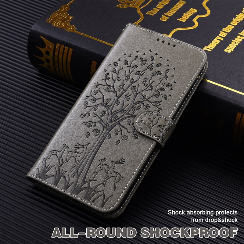 A23 A 23 5G SM-A235M custodia Stand libro portafoglio Coque per Samsung Galaxy a23 a33 a53 custodie in rilievo cervo albero fondina Flip Shell Bag: A23 5G / GRAY