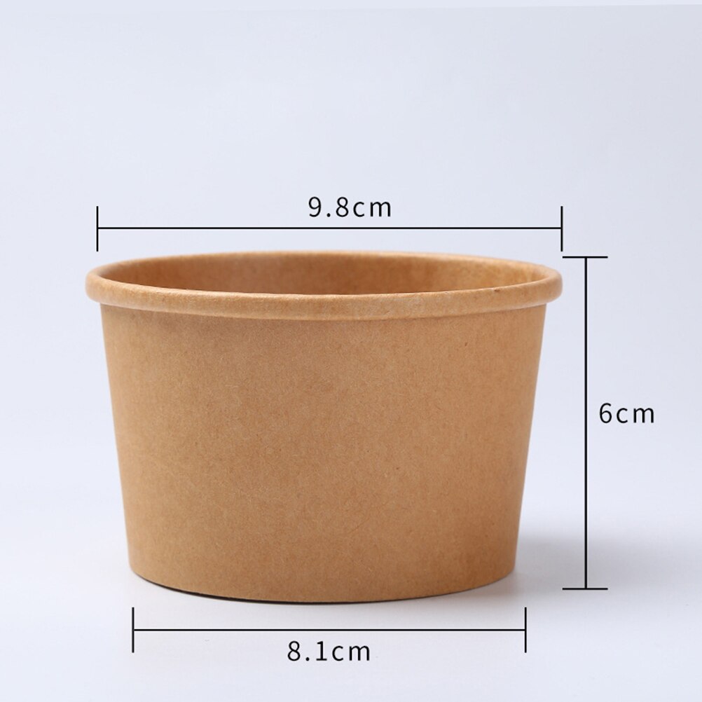 50Pcs 8 Ounce Kraftpapier Soep Cup Wegwerp Maaltijd Prep Containers Voedsel Verpakking Afhalen Kom Zonder Deksels
