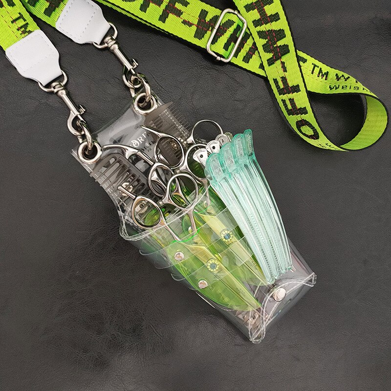 Waist Satchel Scissors Bag Hairdressing Kit Transparent Hair Stylist Model Number Main Material Place of Origin Size