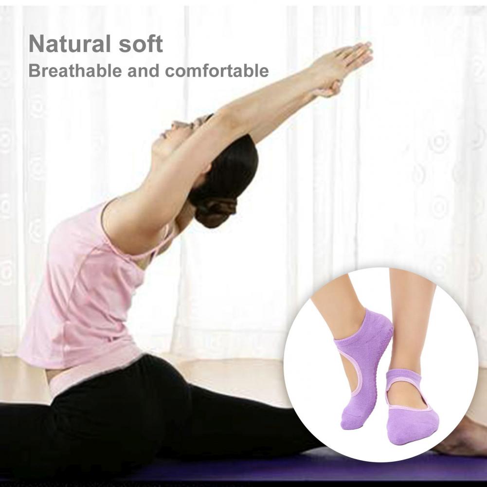 1 paar einfache damen-yogasocken, gut geeignet für ballett, tanz und pilates, aus baumwolle