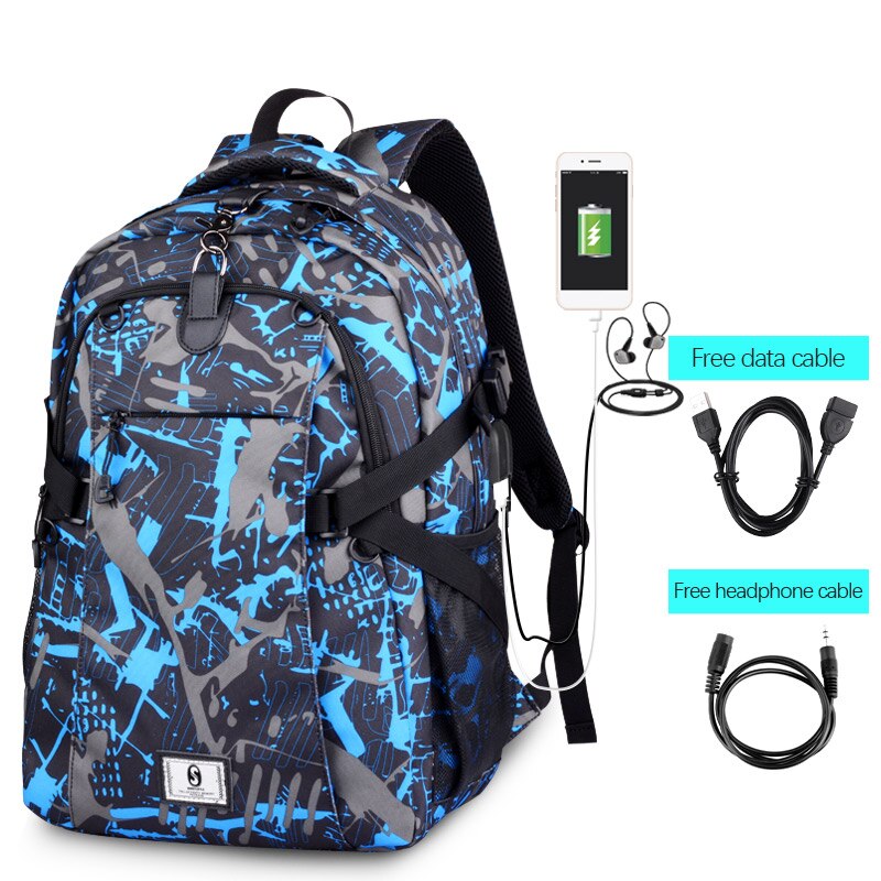 Sport herre ryggsekk basketball fotball herre skolesekk for gutter fotball pakke usb laptop bag fotball nett gym vesker hann: Blå