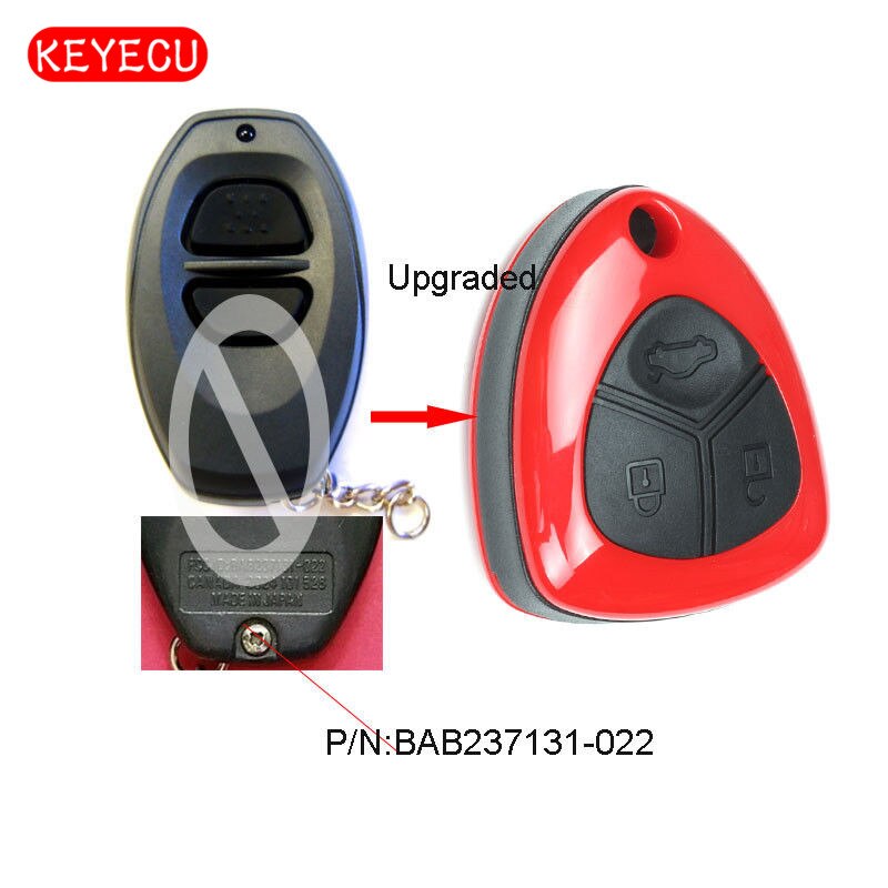 Keyecu Verbeterde Vervanging Remote Key 3 Button 304MHz voor Toyota BAB237131-022 RS3000 Key Fob Afstandsbediening Grey