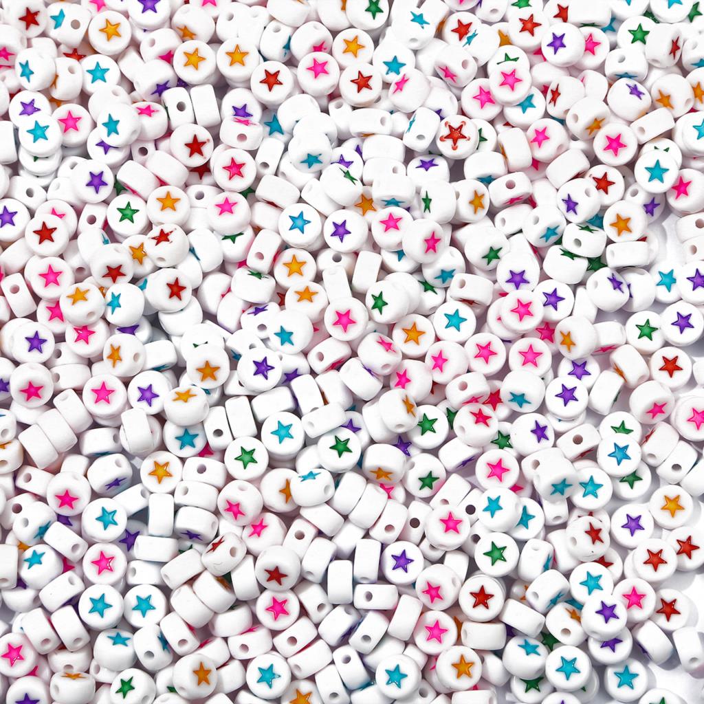 7mm Acryl Kralen Gemengde Letters - DIY Sieraden (Armband/Ketting) Ronde Plat Alfabet Afstandhouder 100stuks/Zak: Oranje