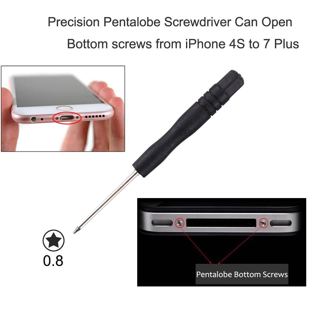 10 in1(4x Screwdriver/2x Teardown Rods/1xChuck/2x Triangle on Thick Slices/Eject Pin)Disassembly Repairing Tool for Smart Phones