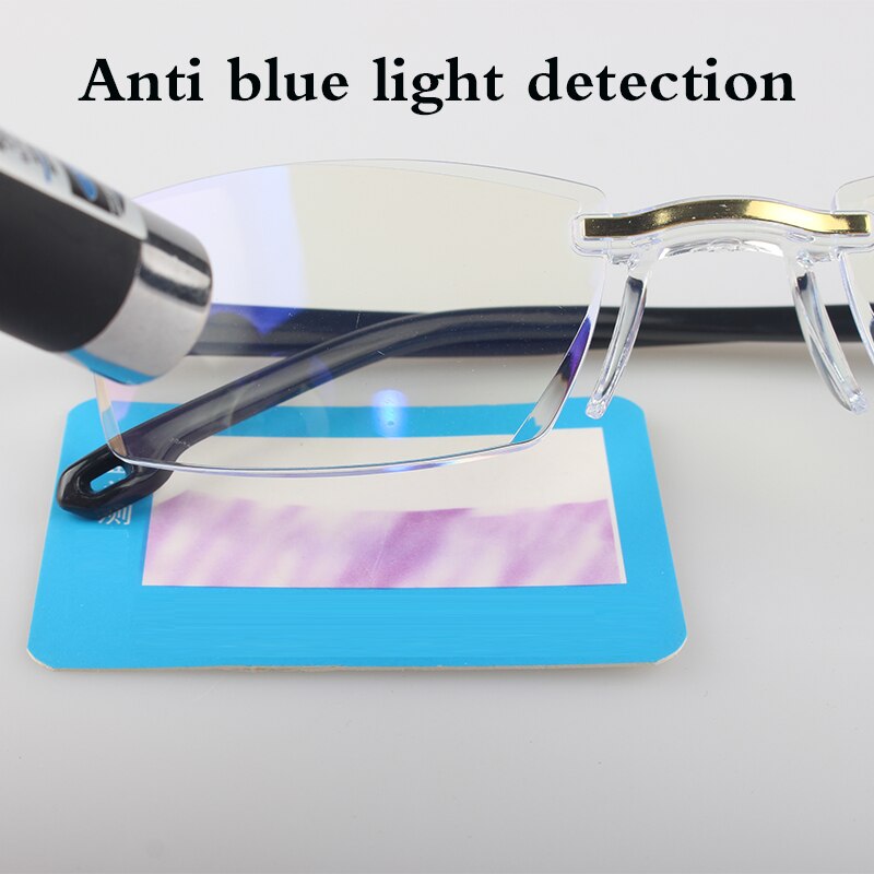 Gafas de lectura sin montura gafas de protección contra luz azul los hombres y las mujeres cuadrado sin marco lentes Retro claros miopía gafas de lectura para las mujeres