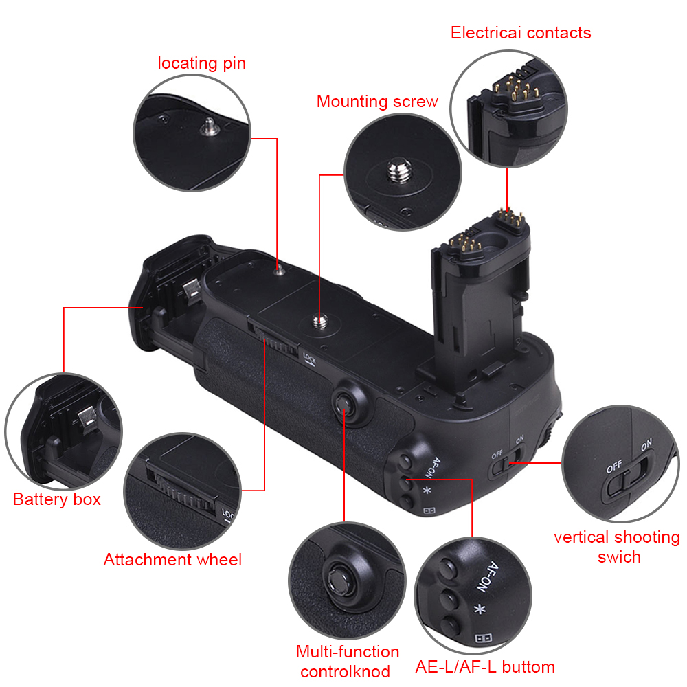 Powertrust BG-E11 poignée de batterie pour Canon 5D3 5DIII 5DMark III 3 5DS 5DSR travail avec batterie LP-E6/AA