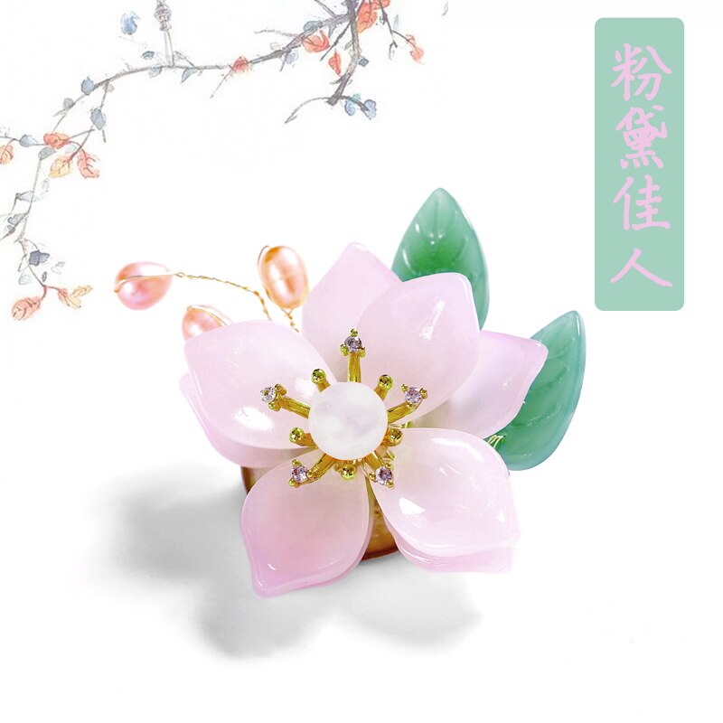 Morkopela fait à la main en verre fleur broche broches de en eau douce Pealrs broches pour les femmes Banquet vêtements bijoux: flower pink