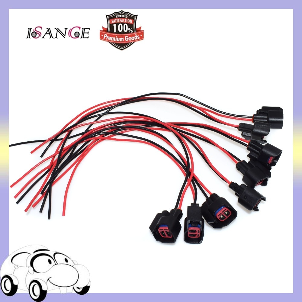 ISANCE Fuel Injection Connector Plug &amp; Pigtail Wires For Ford Chevrolet Cadillac Mazda Dodge Jeep Hyundai OE# S824 WPT-159