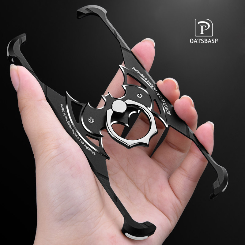 Fall für iPhone 11 11 pro 11 pro max Metall Anti-herbst Stoßstange Abdeckung Bat Form Metall Airbag Fall mit ring halter