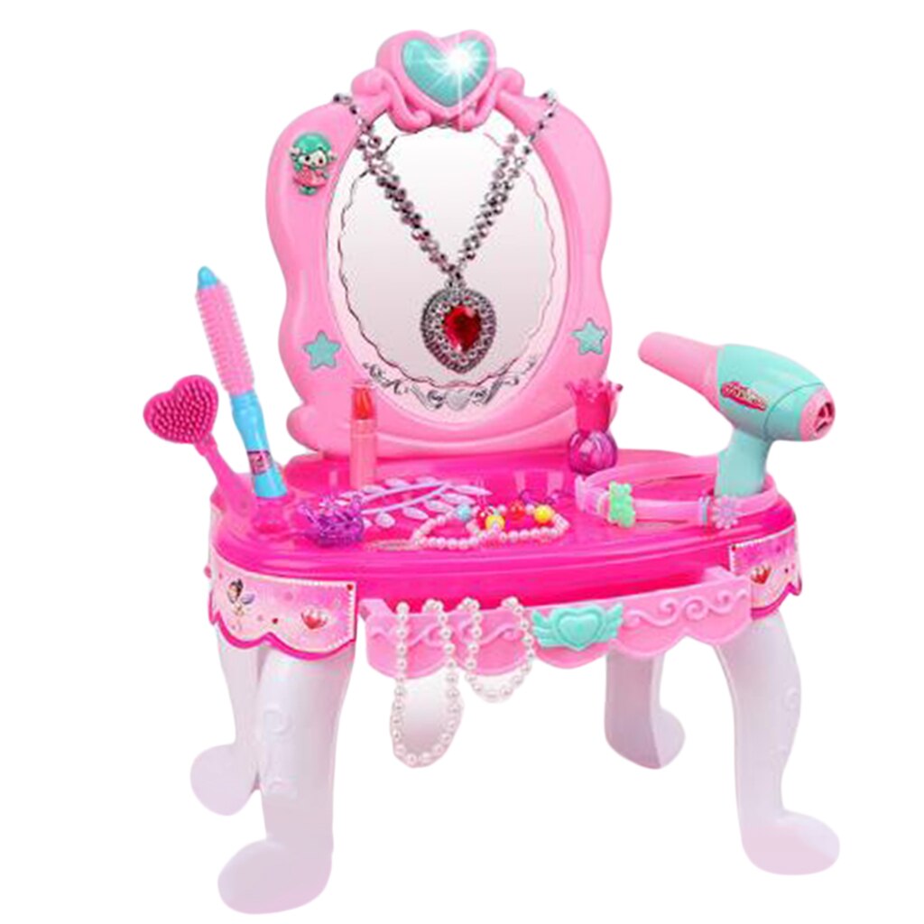 Enfants jouent semblant jouer filles vanité Table beauté jeu ensemble et maquillage
