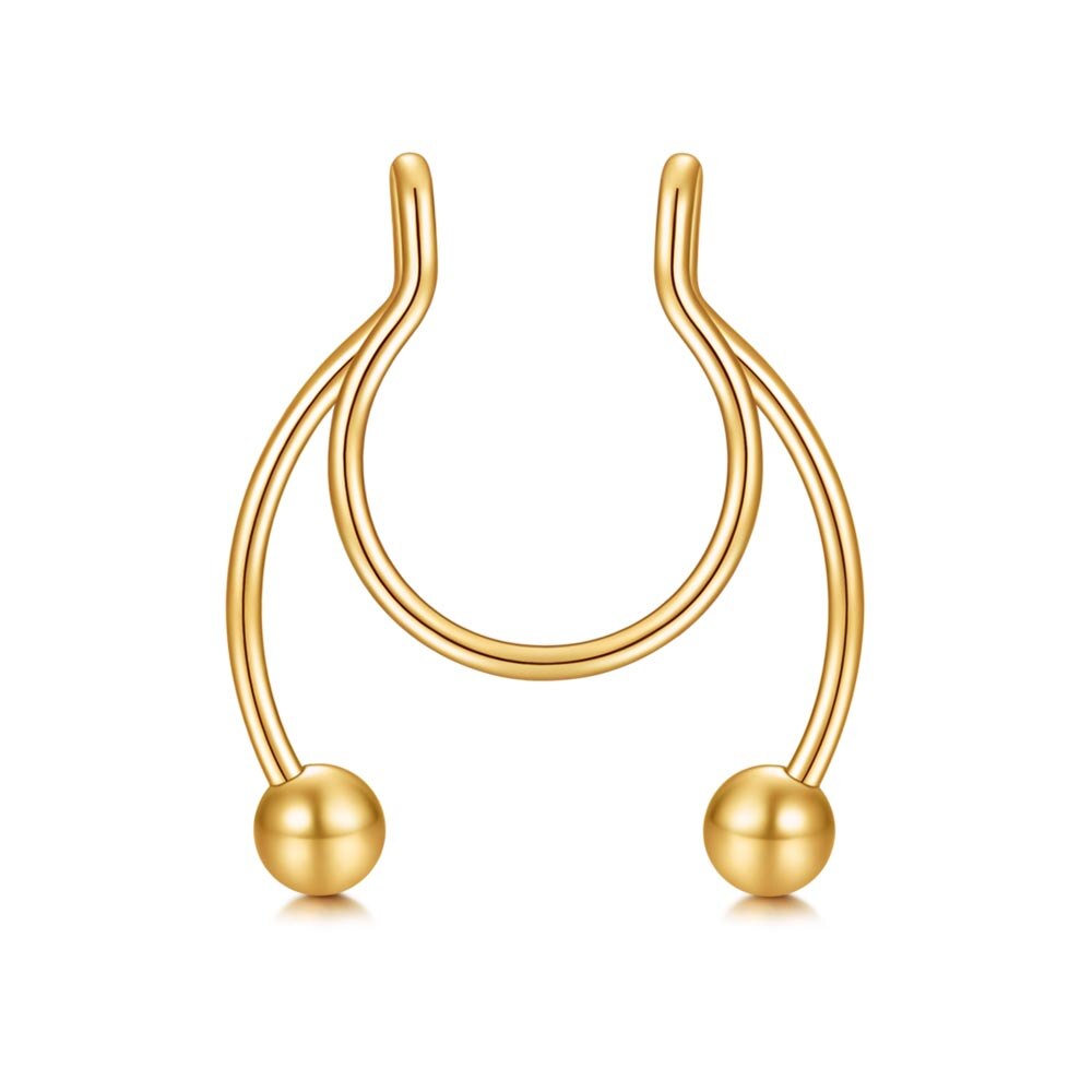 1Pcs Nose Ring Neus Clip Medische Rvs Neustussenschot Valse Neus Ring Piercing Sieraden: 1