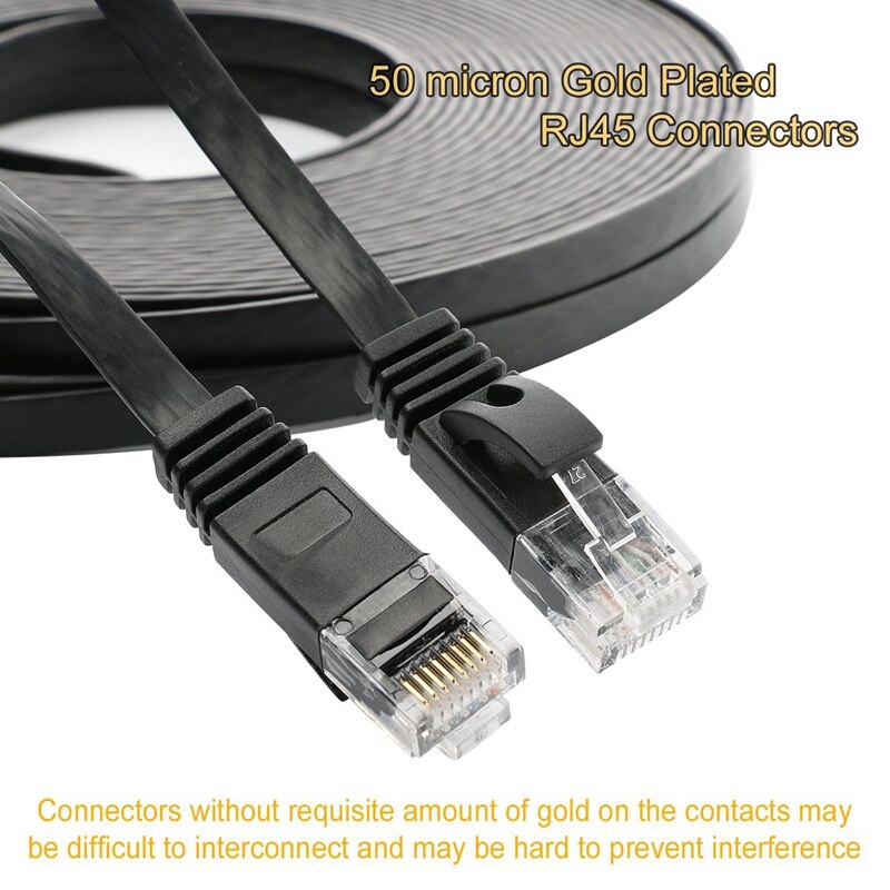 6 Stck 1 Ft Flach Internet Netzwerk Kabel Solide Katze6 Hohe Geschwindigkeit Patch Lan Draht Mit Snagless Rj45 Anschlüsse
