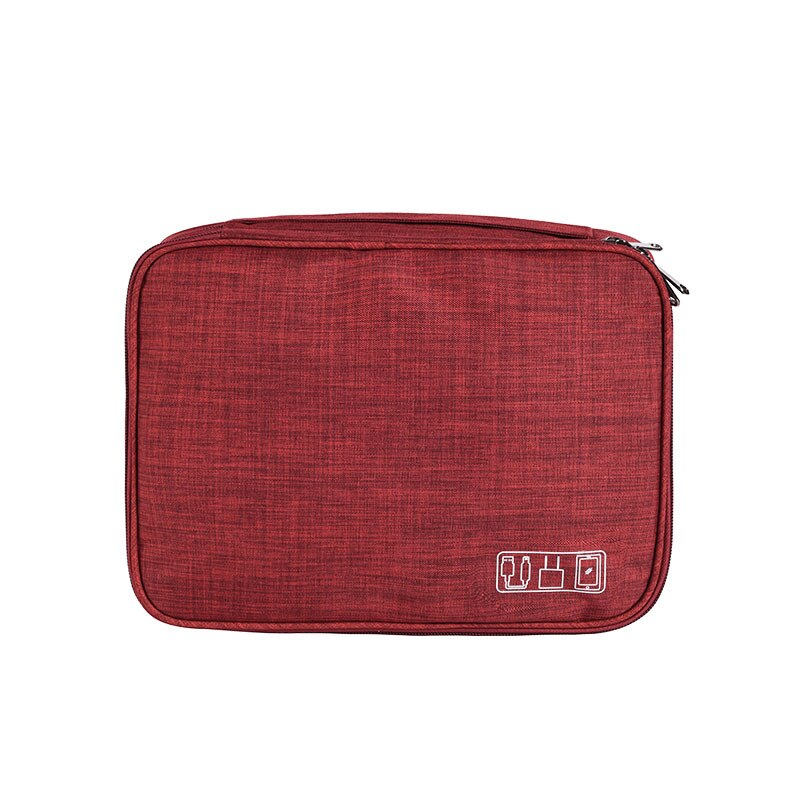 Reisetasche zur aufbewahrung von digitalen kabeln, organizer-tasche für Handy, Mobiltelefon powerbanks, tasche für elektronikzubehör, etui für kopfhörer: Burgund