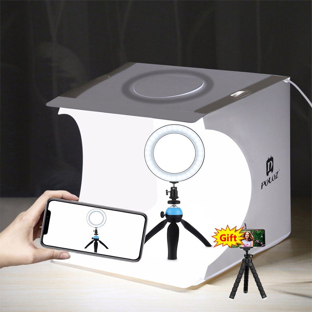 PULUZ 2LED Lightbox Light box Mini Photo Studio Box 1100LM Photography Box Light Studio Shooting Box box Kit e 6 colori sfondo