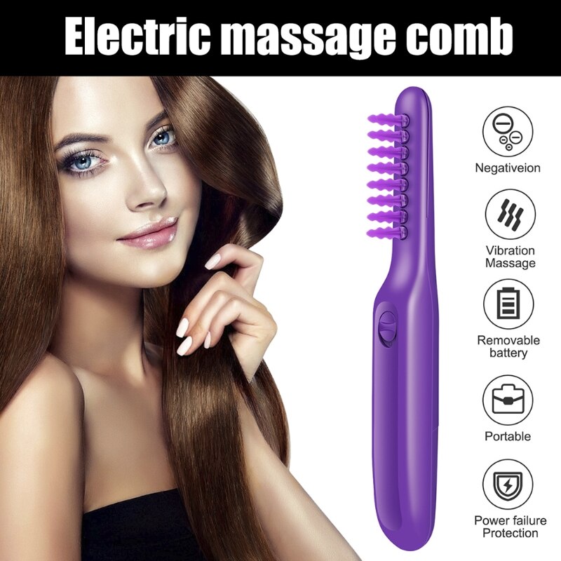 Electric Detangling Brush Hair Curly Detangle Brush Scalp Massage Comb D0AB