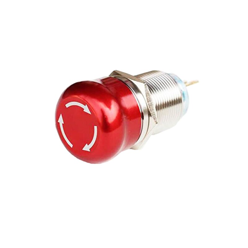 16mm Stainless Steel Emergency Stop Switch Push Button Switch 1NO1NC IP66 IK09 for 3018 CNC, with/no connection cable.