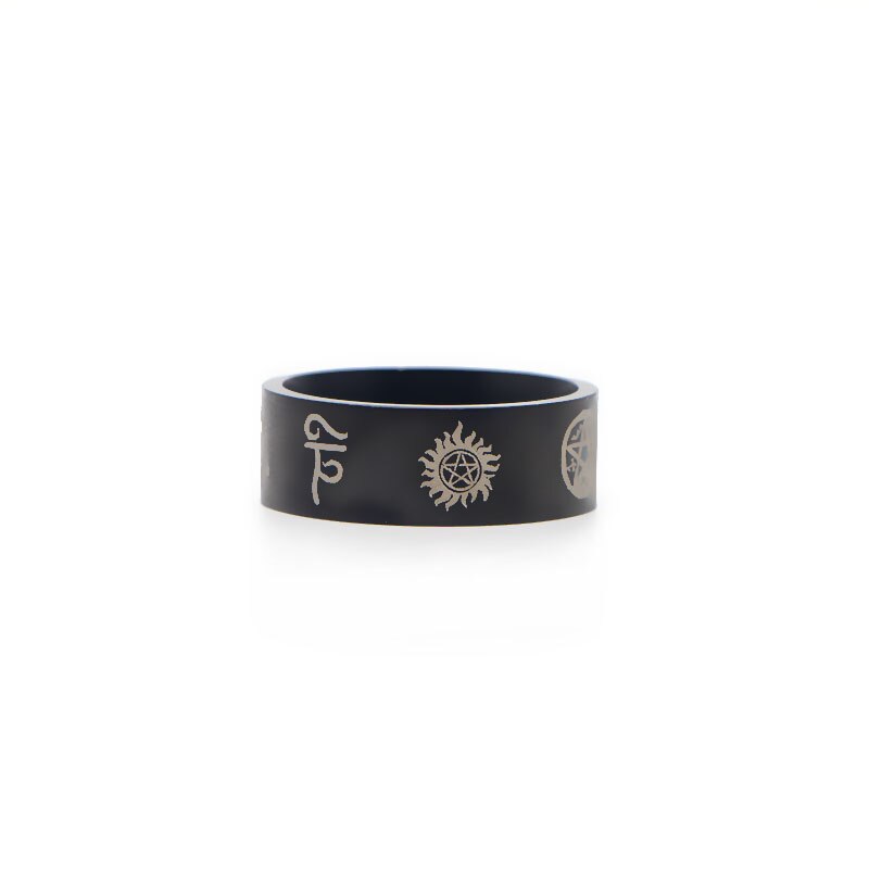 V297 runen amulet herenring supernatural tv-serie roestvrijstalen ring voor heren