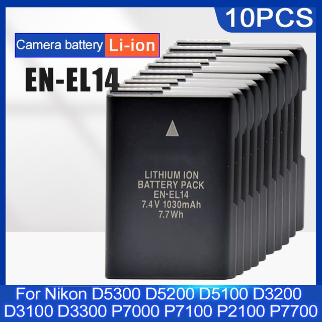 7.4V 1030Mah EN-EL14 EN-EL14A ENEL14 Camera Accu Voor Nikon D5300 D5200 D5100 D3200 D3100 D3300 P7000 P7100 p2100 P7700