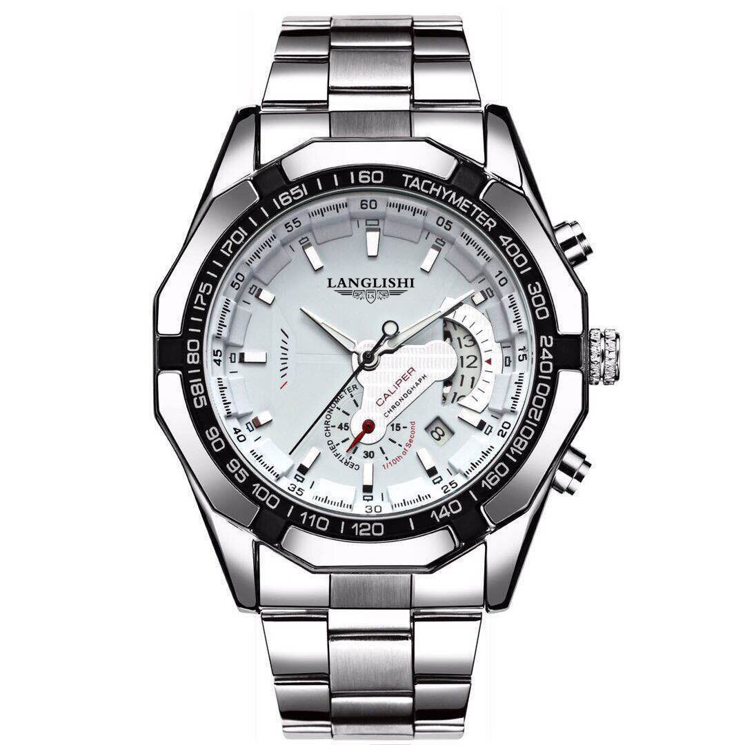 LANGLISHI-reloj analógico de cuarzo para hombre, accesorio de pulsera resistente al agua con cronógrafo, complemento masculino deportivo de de lujo con moderno,