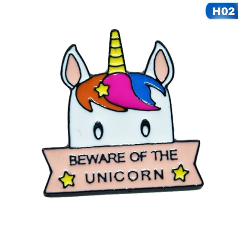 Einhorn shirt nette cartoon brosche cartoon abzeichen pin tasche tasche dekorative brosche: H02