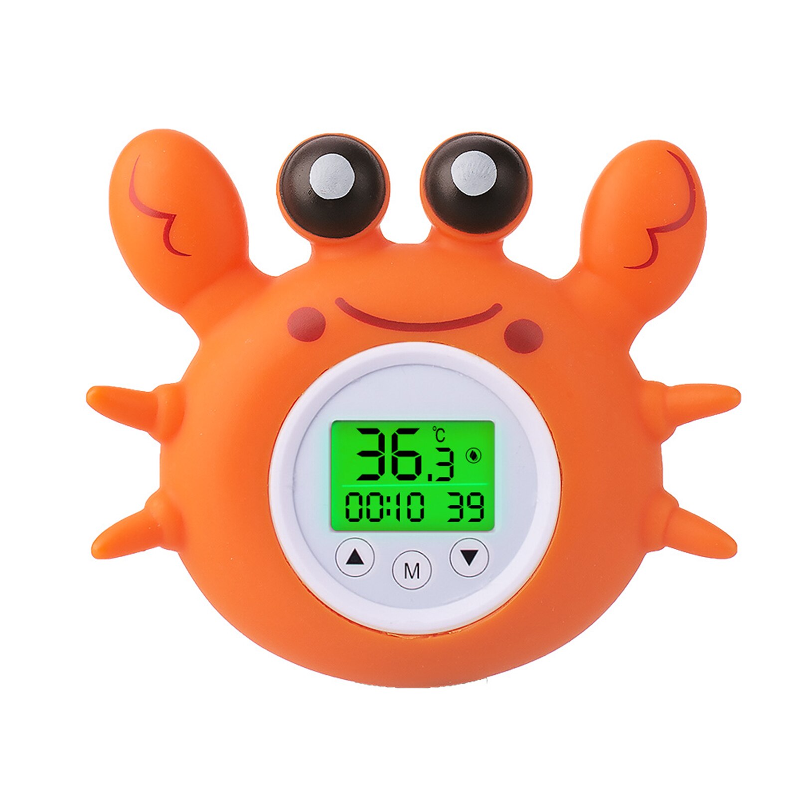Babybadetermometer vandtermometer tri-farvet baggrundsbelyst flydende babybadelegetøjsbadesikkerhedstemperaturtermometer: Krabbe