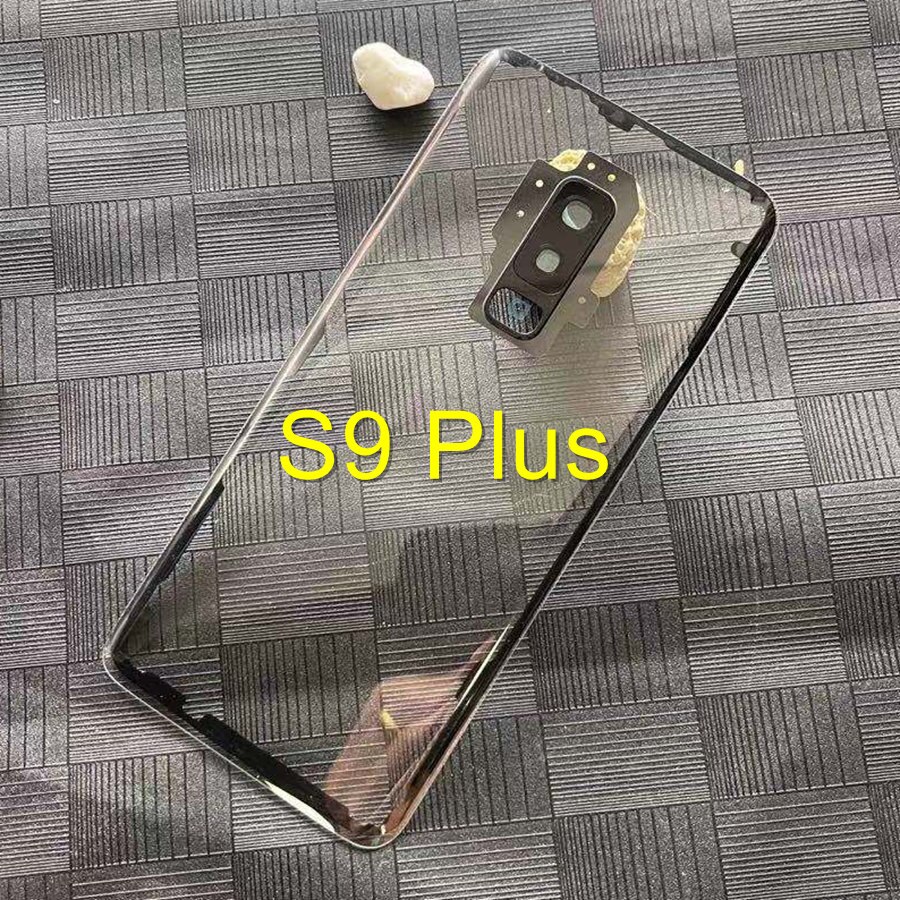 Clear Cover For Samsung Galaxy S8 S9 Plus S10 5G Back Battery Cover Rear Housing Door Glass Panel With Camera Lens Replacement: S9 Plus-Transparent