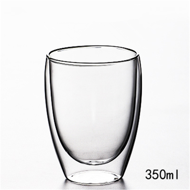 Heat-resistant Double Wall Glass Cup Beer Handmade Beer Mug Tea Transparent Drinkware Water Bottle Coffee Cup: 350ml