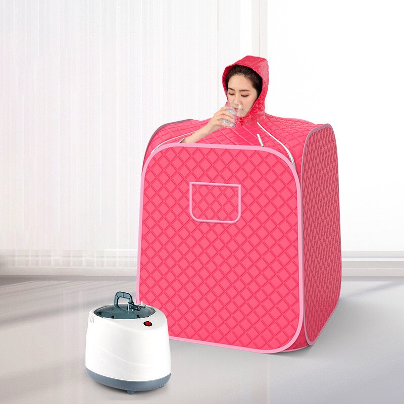 Portable Steam Sauna Room Machine Bath Spa Relax Beneficial Skin Lose Calories Weight Skin Healthy Household Sauna Steaming Set: red