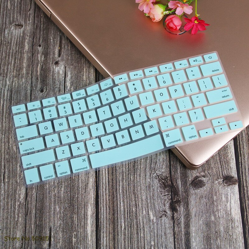 Us engelsk tastatur cover til apple mac macbook pro 13 15 17 air retina 13 keyboard protector skin  a1466 a1369 a1502 a1278 a1398: Himmelblå