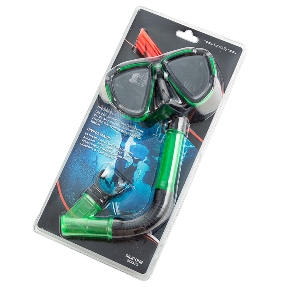 Spiegel Lens Duikbril Professionele Duiken Maskers Snorkelen Set Anti-Fog Bril Bril Zwemmen Vissen Zwembad Apparatuur: Green