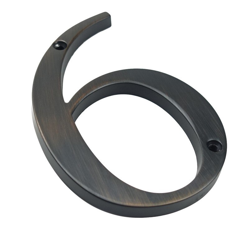Aged Bronze 101mm House Number House Door Address Number Digits Zinc Alloy Screw Mounted Big Door Address Sign #6